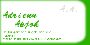 adrienn apjok business card